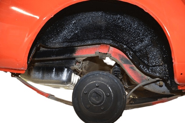 Vehicle underbody prepared for undercoating and rustproofing in Dubai