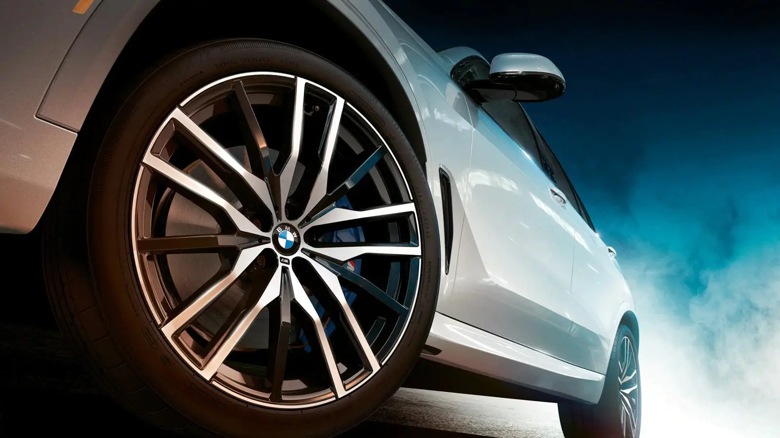 BMW alloy wheel inspected for rim repair in Dubai