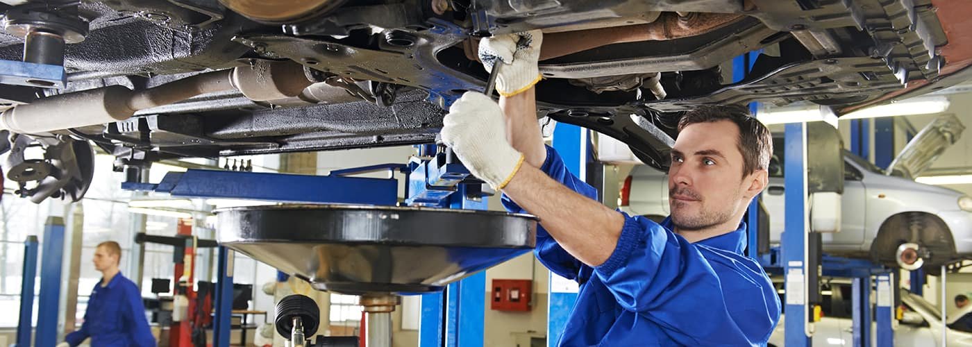 BMW suspension inspection at a Dubai workshop