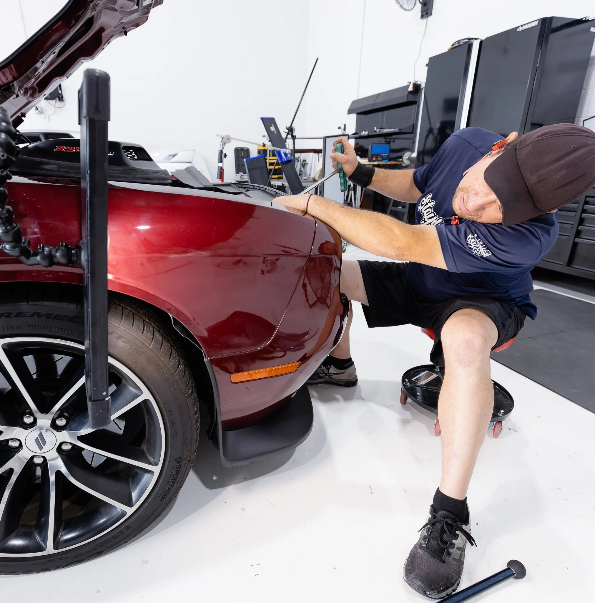 Dodge dent repair inspection in Dubai