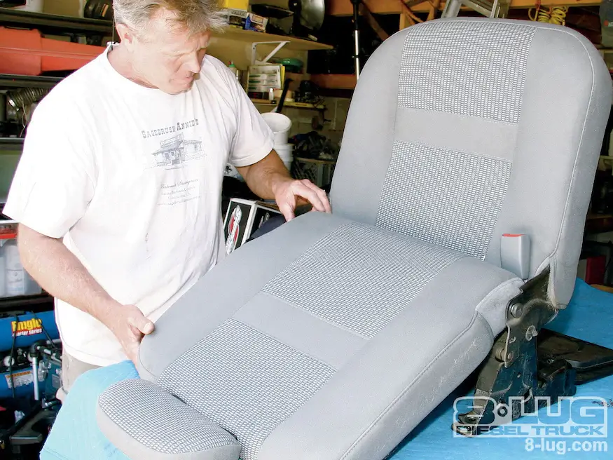 Dodge interior trim inspected before upholstery repair