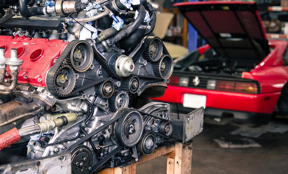 Ferrari engine inspection and diagnostic work