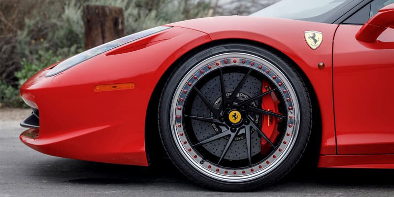 Ferrari wheel and tire specification checked before fitting