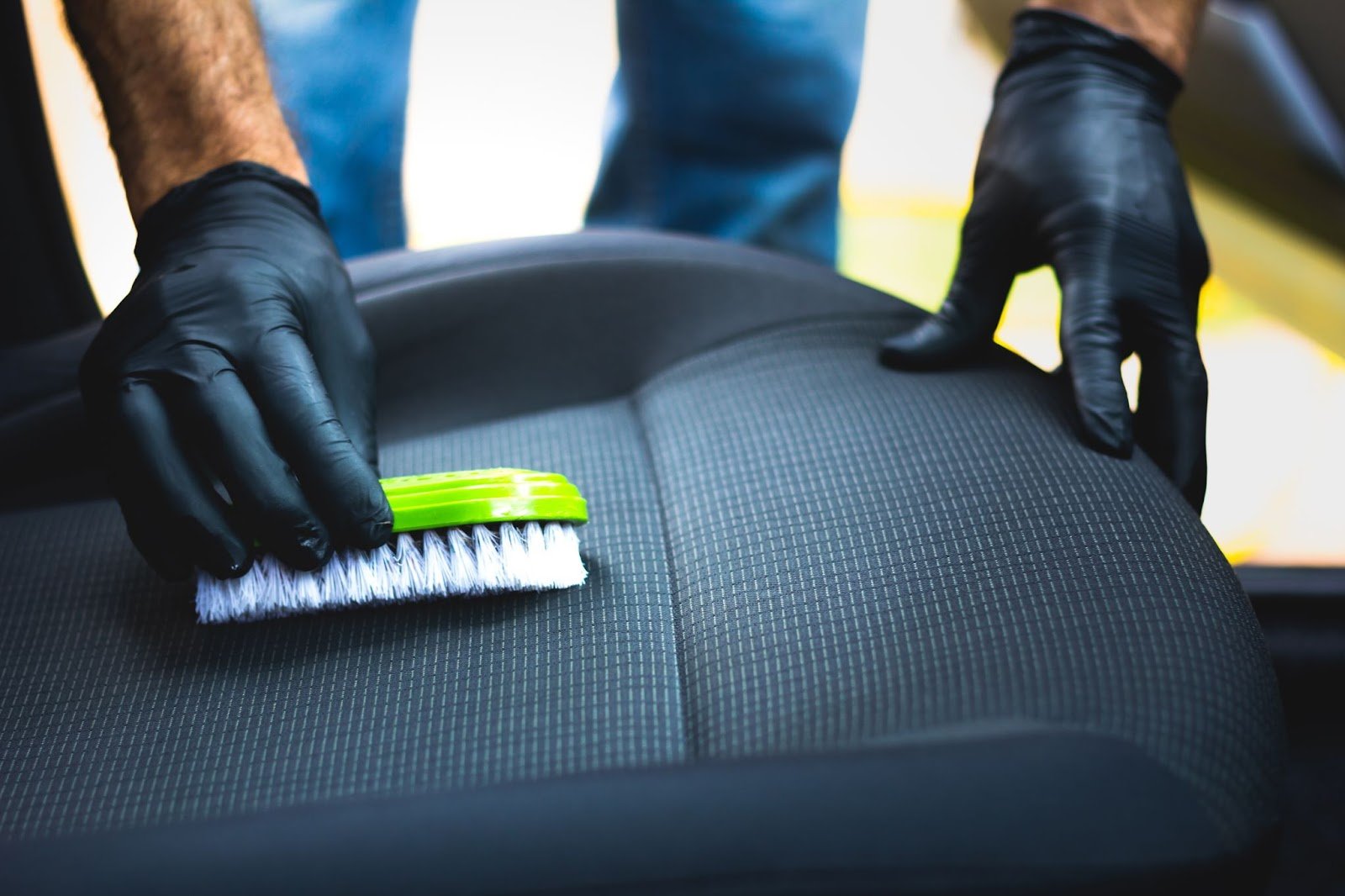 GMC seat upholstery material and stitching inspection