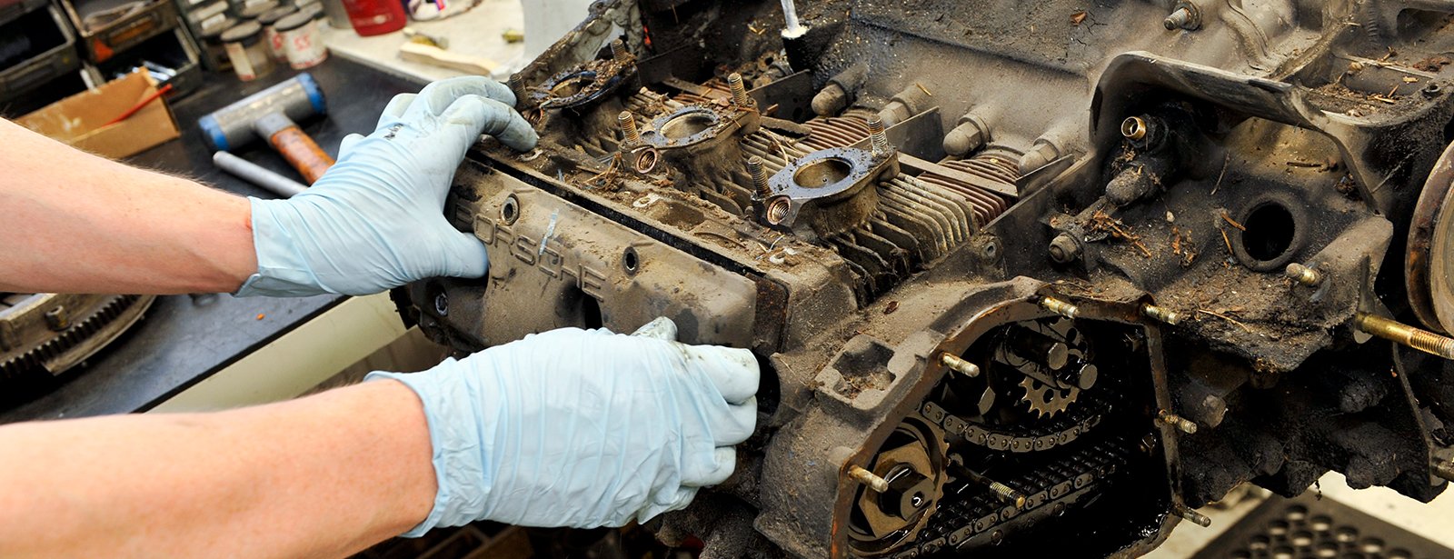 Porsche engine repair workshop