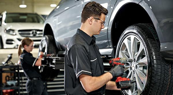 Mercedes fitted with performance road tires