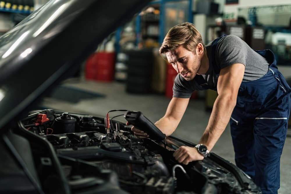 Bentley battery replacement during workshop electrical service in Dubai