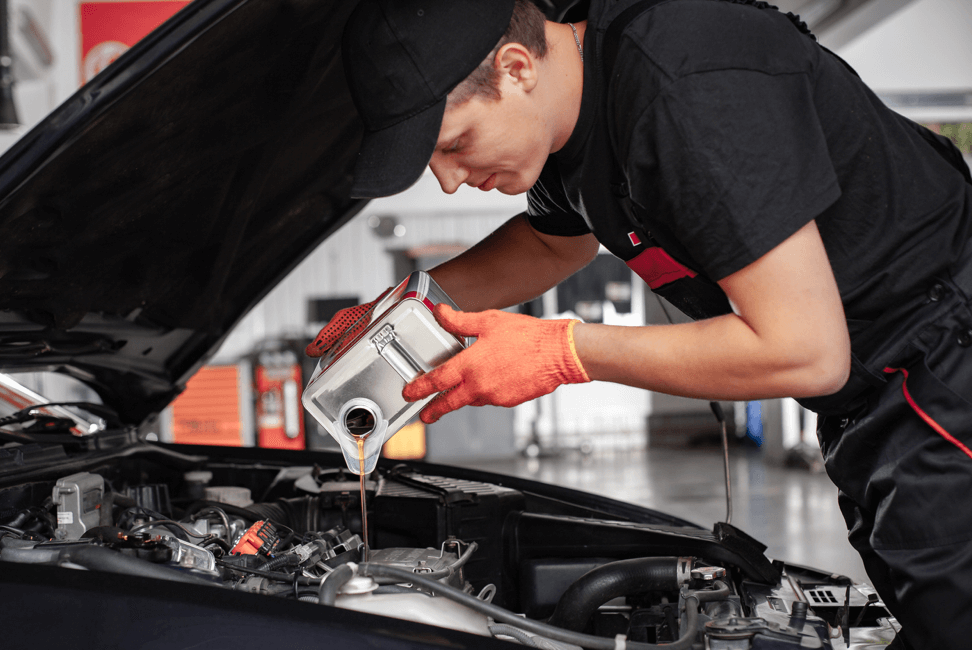 Bentley engine prepared for an oil and filter change in Dubai