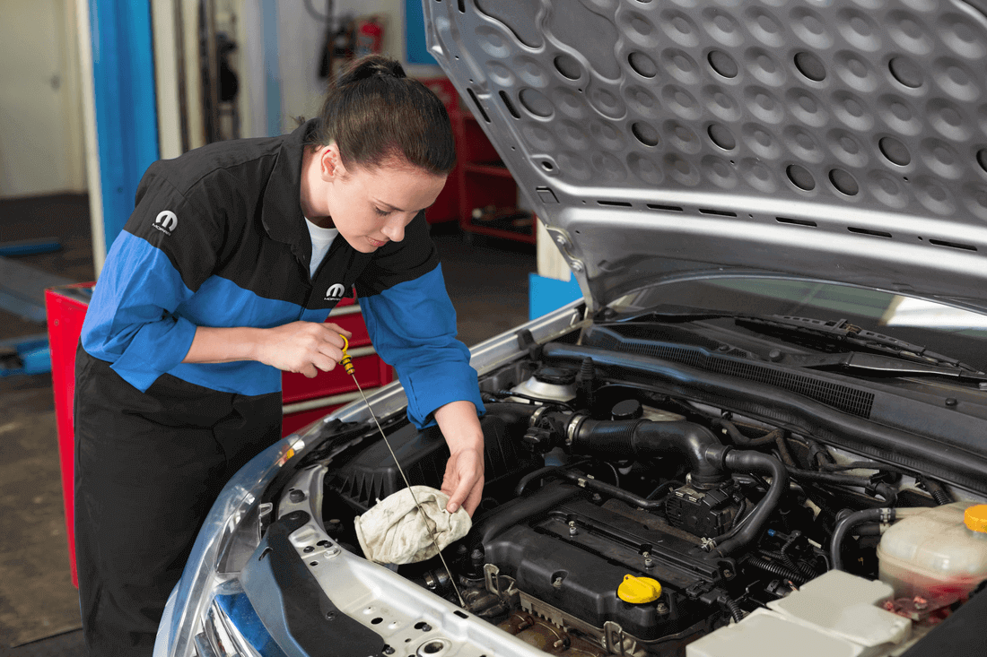 Dodge engine oil service inspection in Dubai