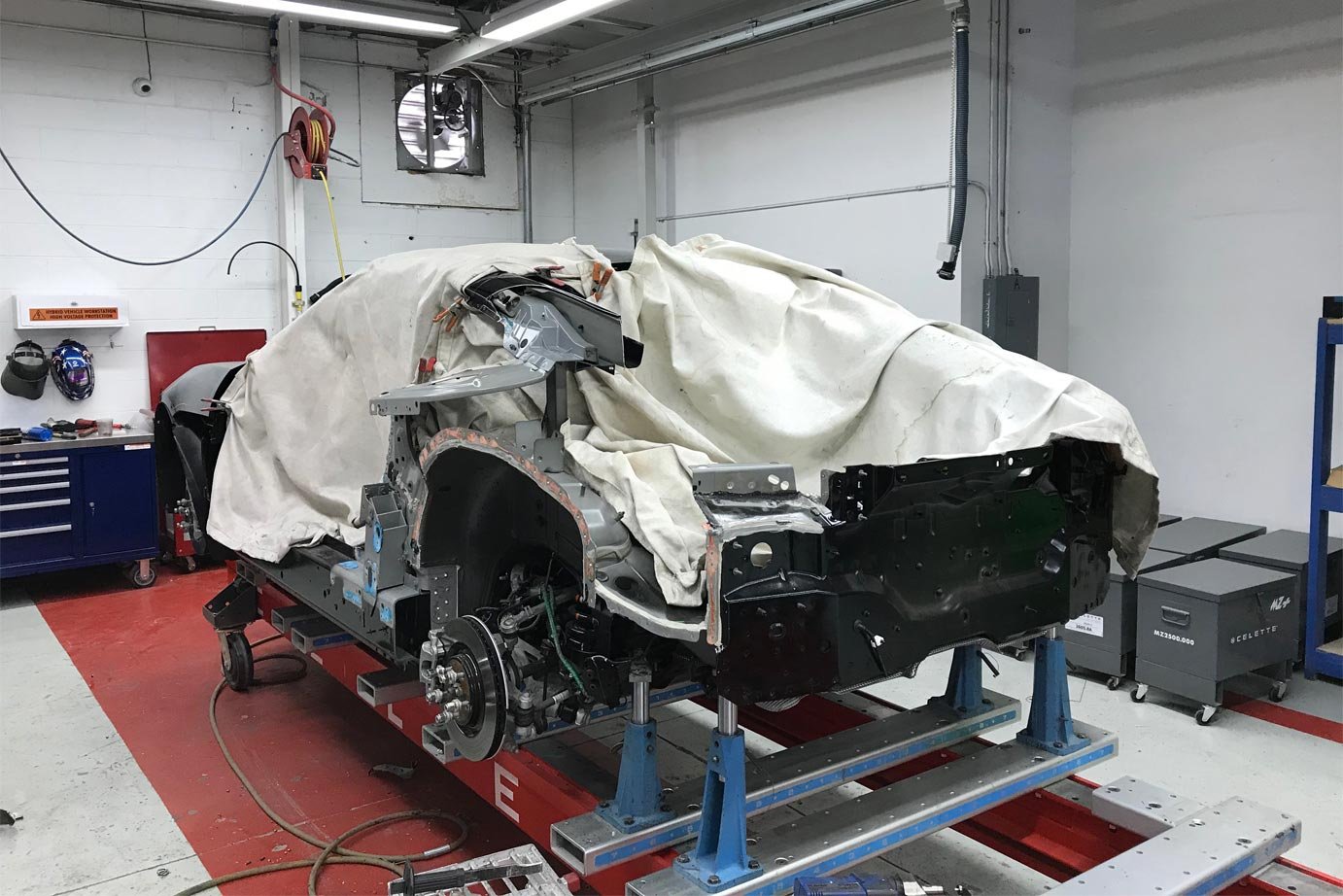 Jaguar exterior panel after professional dent and paint work