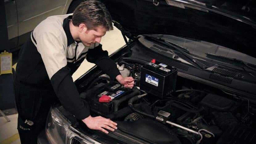 Jeep battery replacement and electrical testing in Dubai