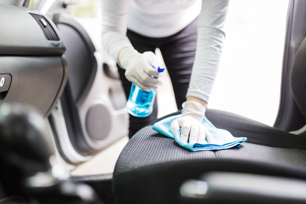 Porsche seat upholstery inspection and cleaning