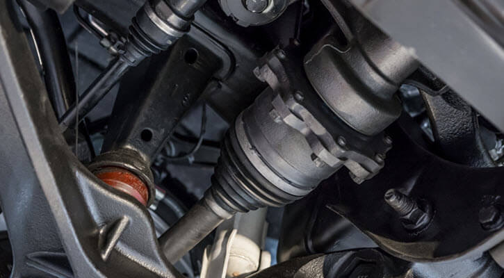 Land Rover suspension strut components prepared for diagnosis