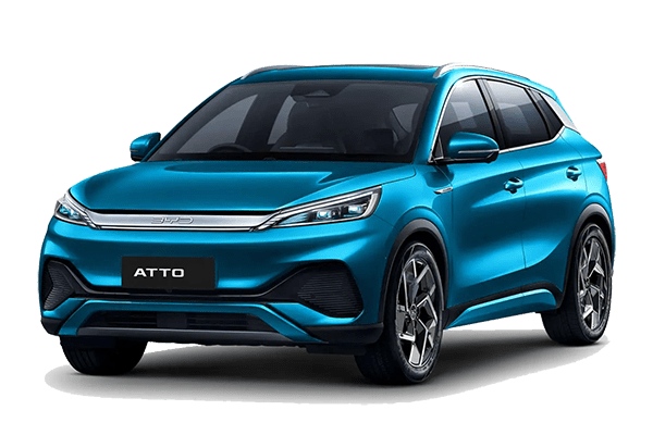 Blue BYD Atto electric SUV