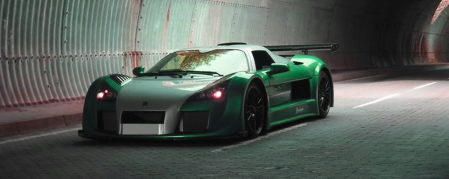 Green Gumpert performance car for specialist repair planning in Dubai