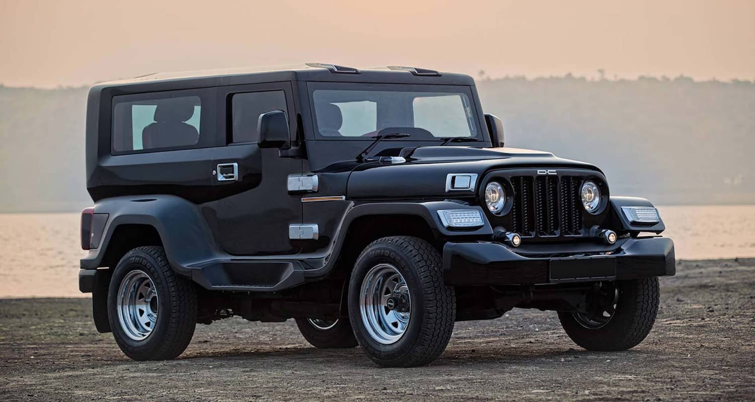 Black Mahindra SUV parked outdoors