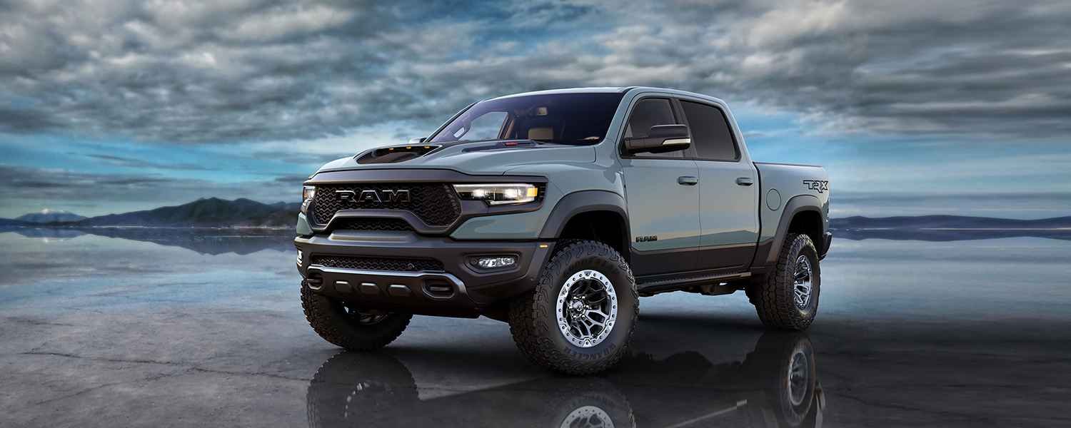Gray RAM pickup parked outdoors