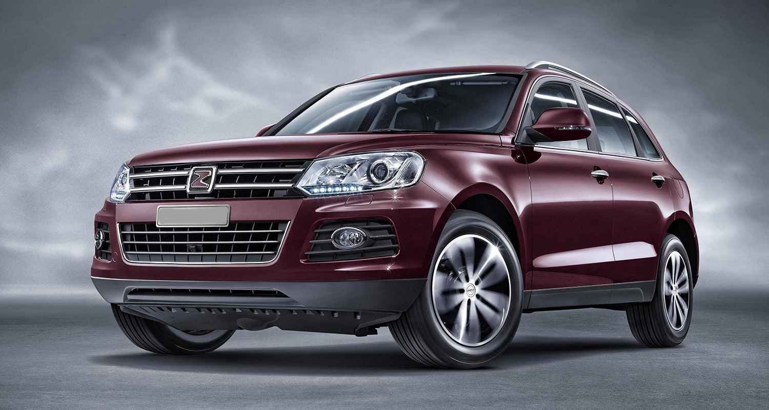 Red Zotye SUV used to identify the model before repair