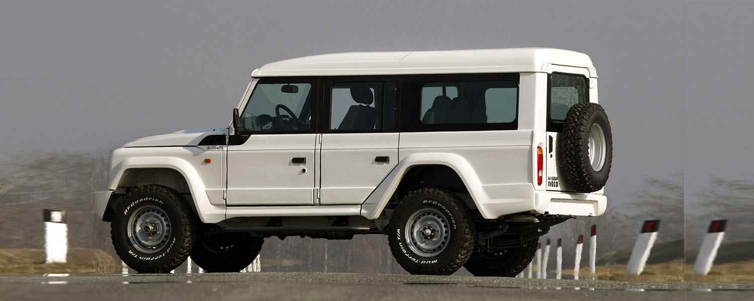 White IVECO vehicle prepared for a repair assessment in Dubai