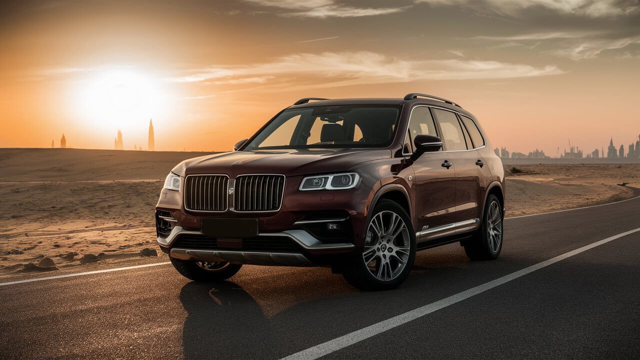 Seven-seat SUV prepared for hot-weather family driving in Dubai