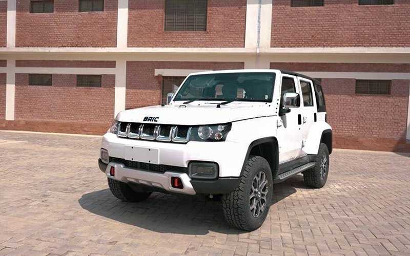 White BAIC SUV parked outdoors