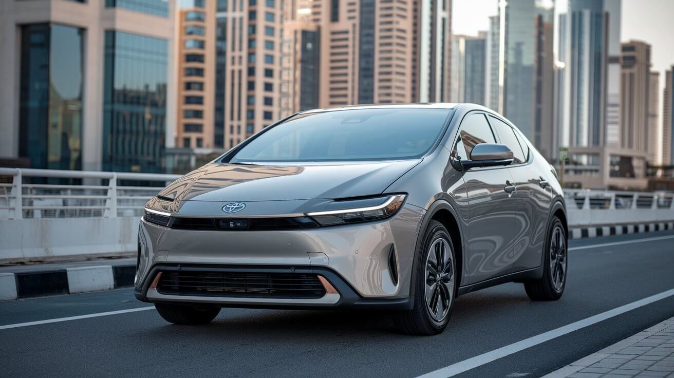 Hybrid car UAE skyline