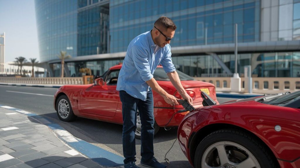 Jump-starting vehicle in UAE