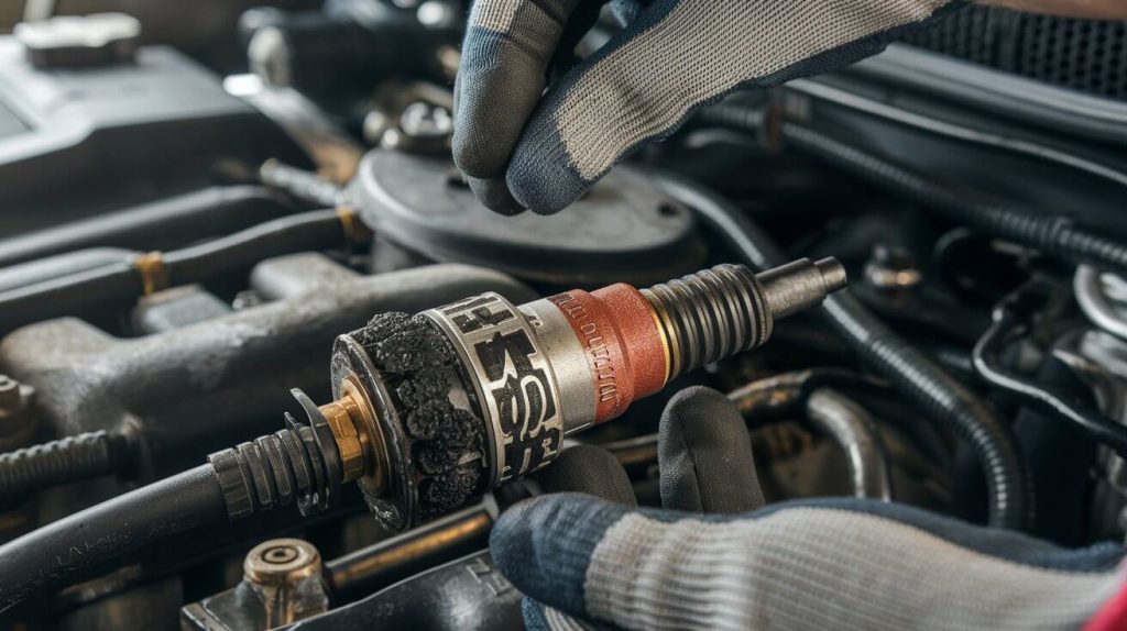 Old spark plug causing engine shaking at idle.