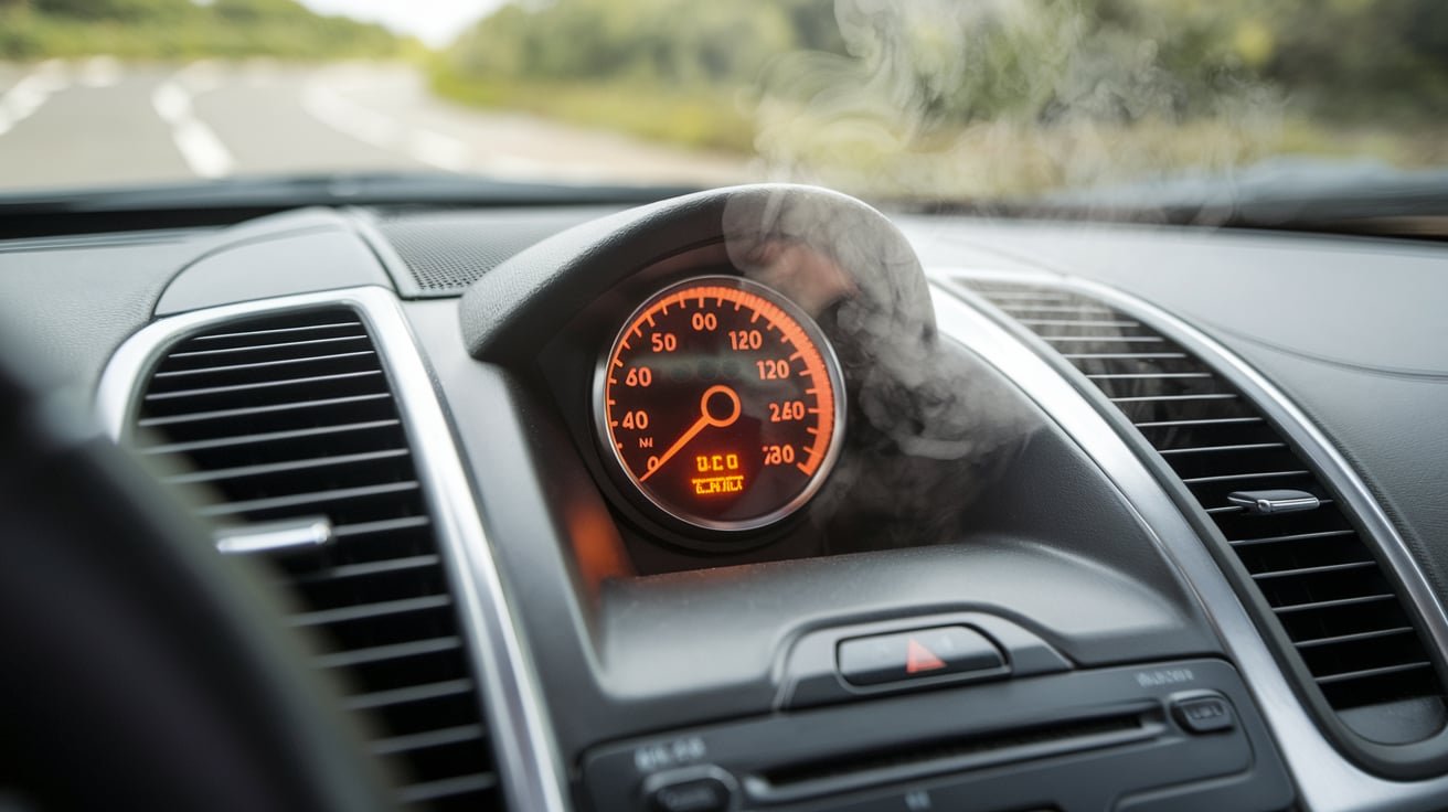 Technician inspecting a car cooling system for bad thermostat symptoms