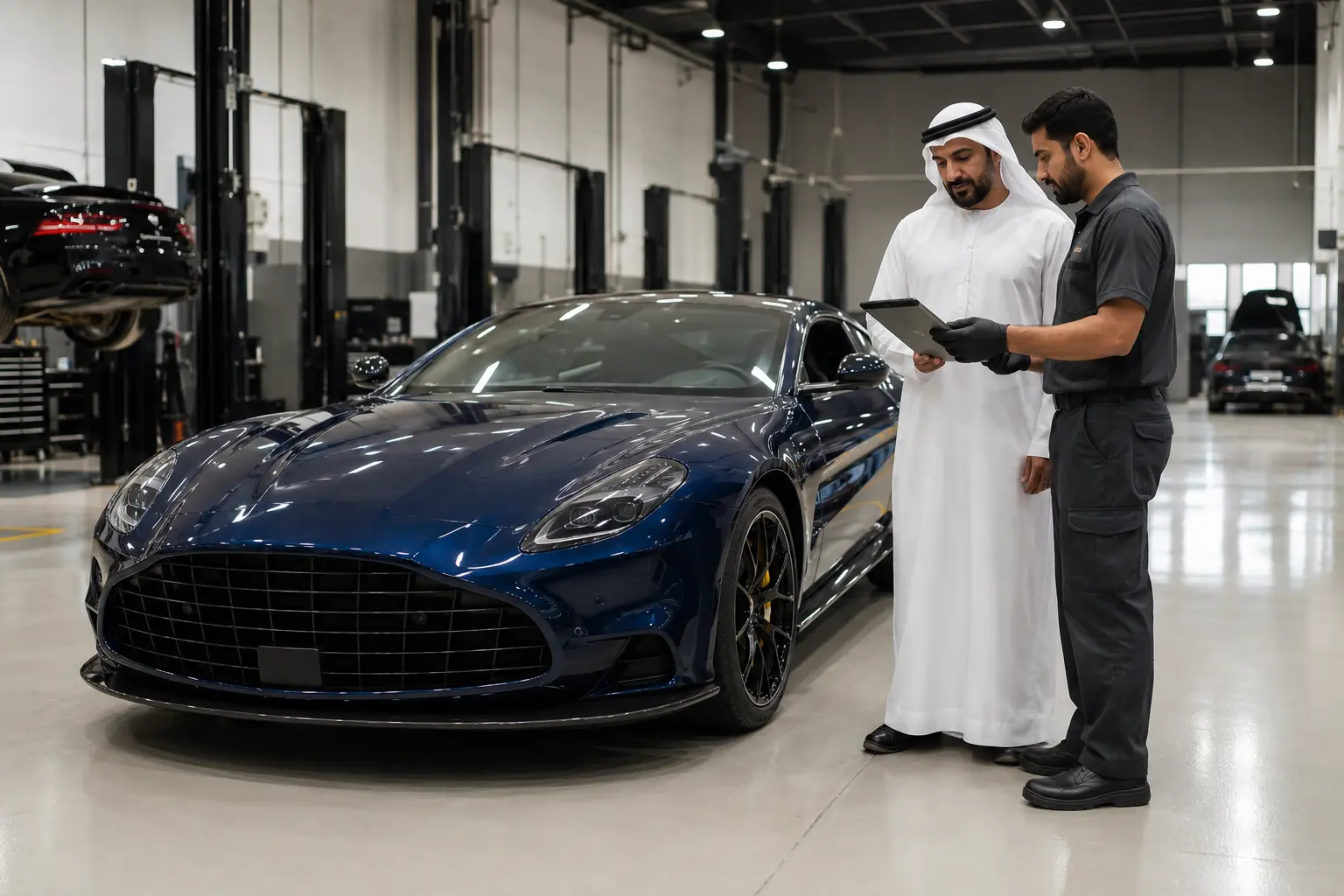Aston Martin Vanquish inspection findings reviewed with owner