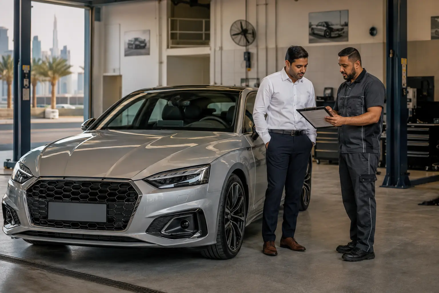 Audi sedan engine assessment reviewed with the owner