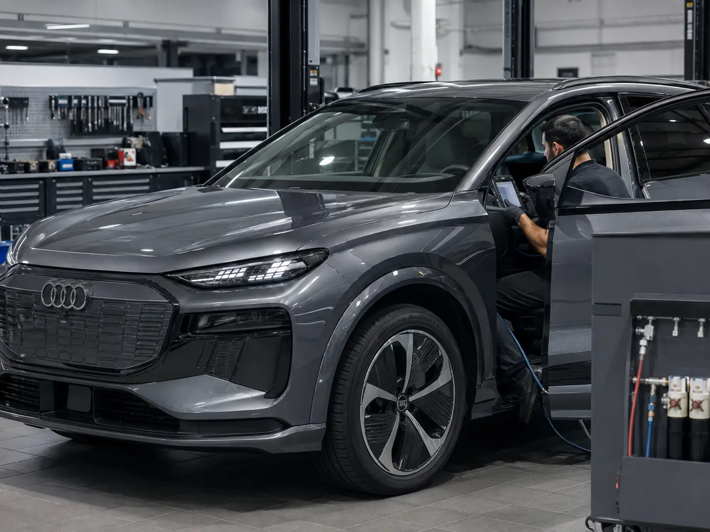 2026 Audi Q6 e-tron non-invasive cabin climate diagnostic inspection