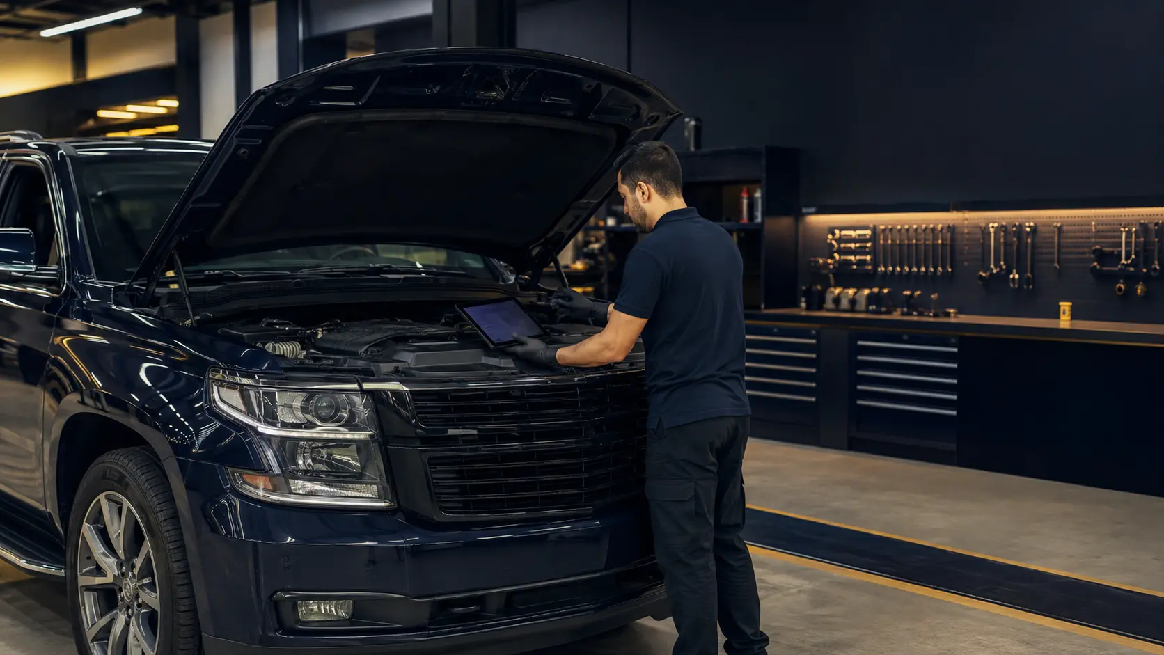 Chevrolet repair diagnosis at an independent Dubai garage