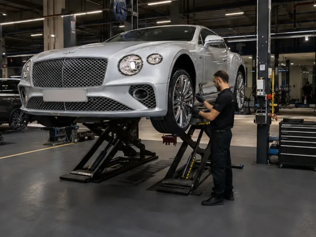 Bentley workshop inspection covering service items and vehicle condition