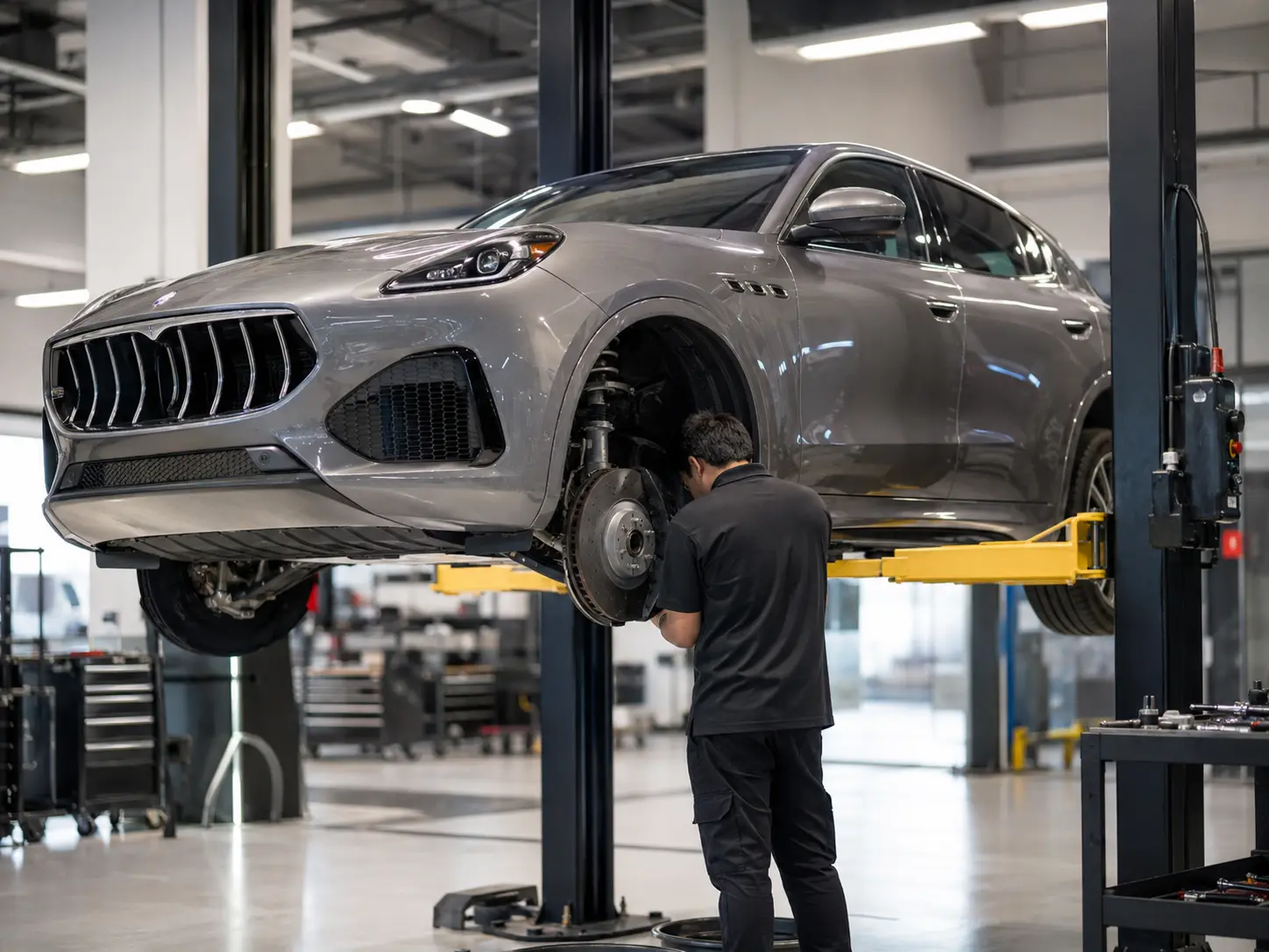 Maserati Grecale used to illustrate brake and suspension inspection