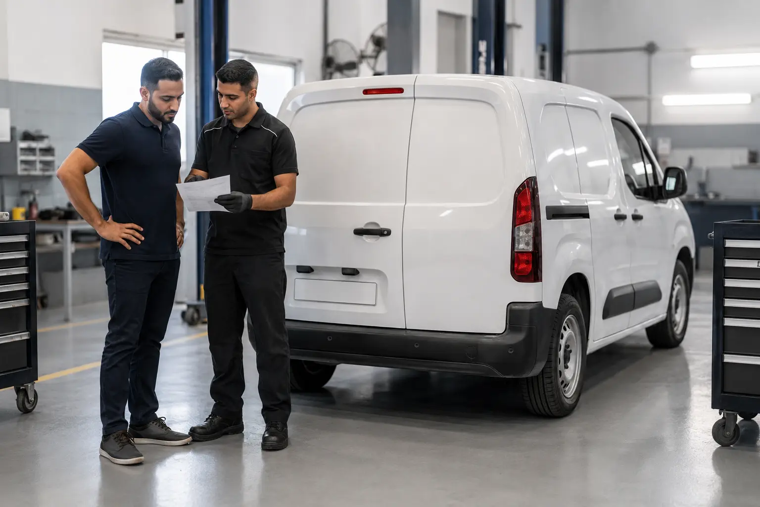 Peugeot Partner repair findings explained at workshop handover