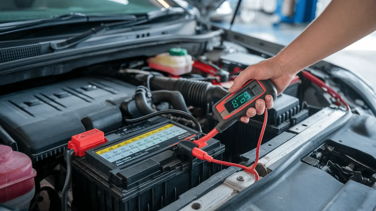 Battery and charging system test during preventive car maintenance