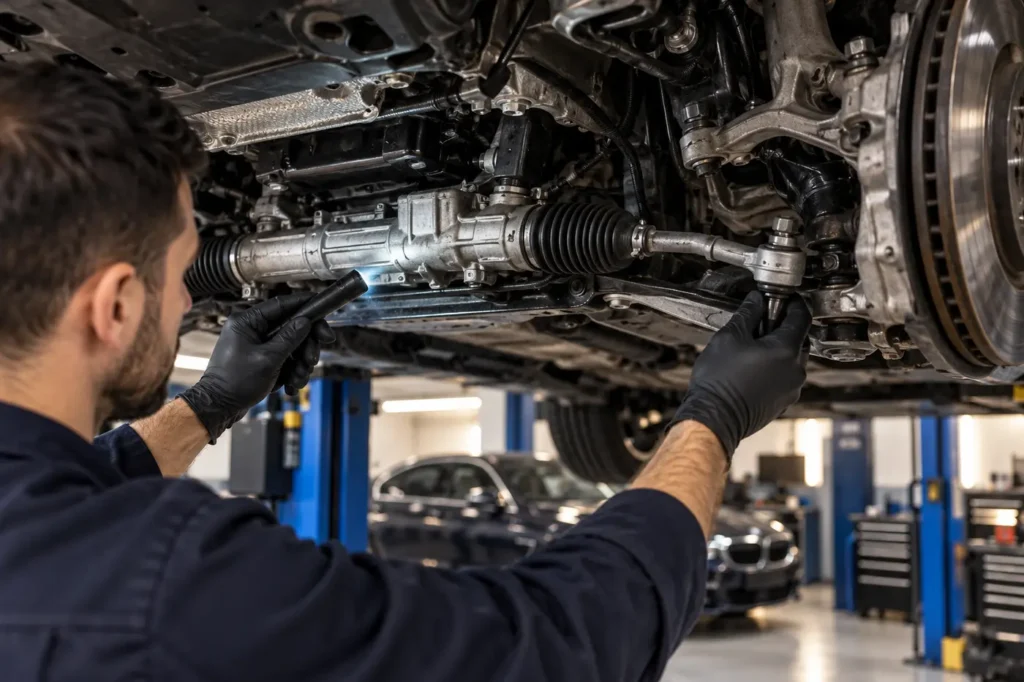 Steering rack and linkage inspection at Auto Repair UAE