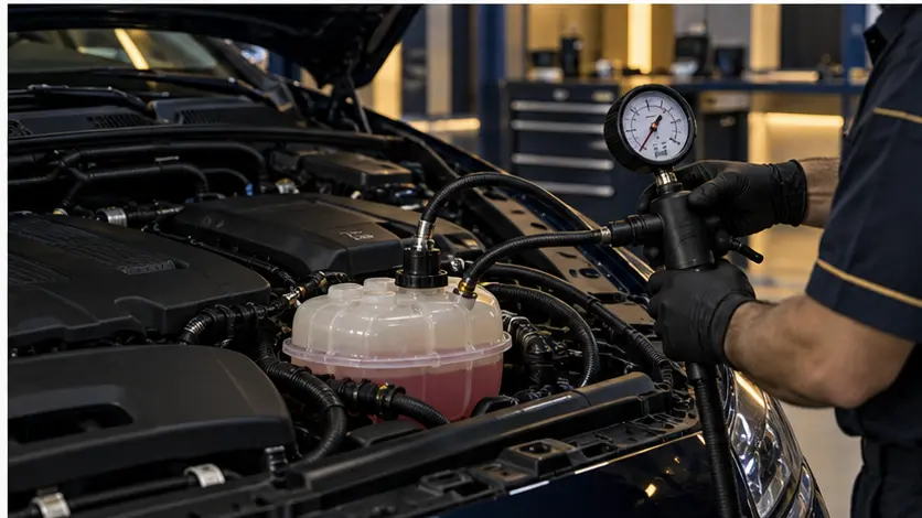 British luxury car engine cooling system pressure test