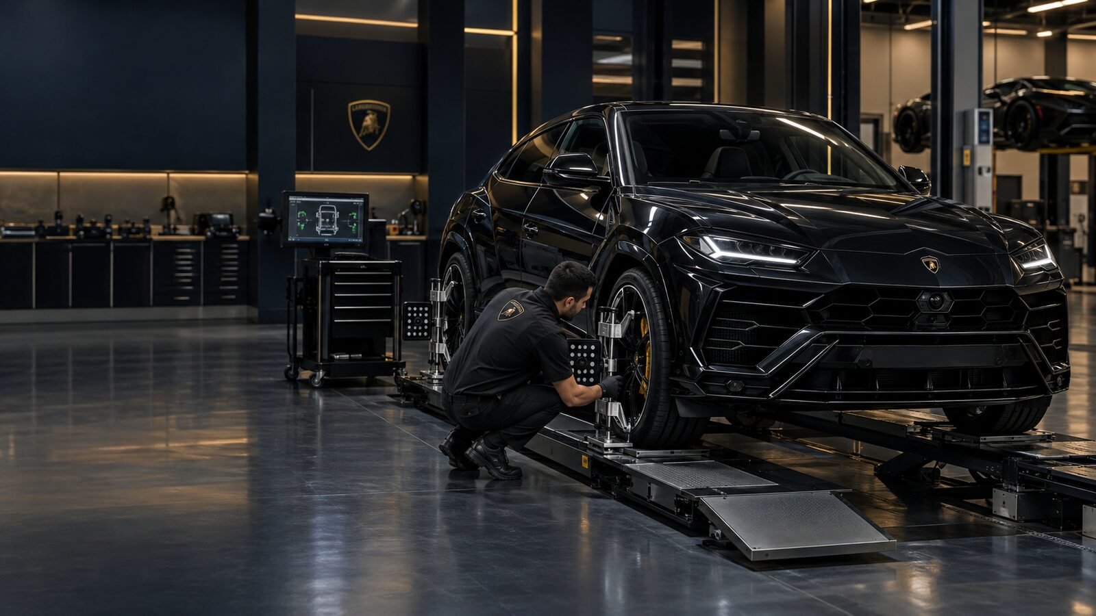 Lamborghini suspension repair at a specialist Dubai workshop