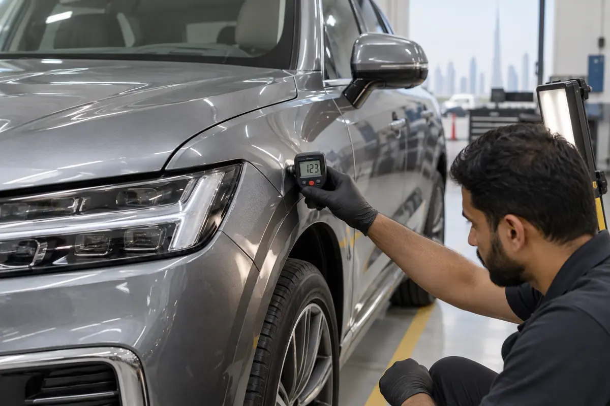 Paint thickness inspection before buying a used luxury car